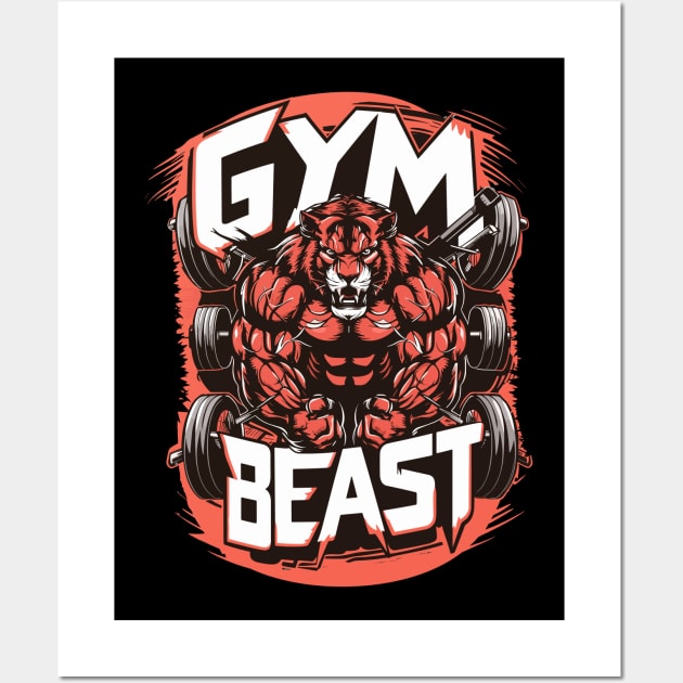 Ferocious Gym Beast Weightlifting Workout Design Wall Art by TF Brands